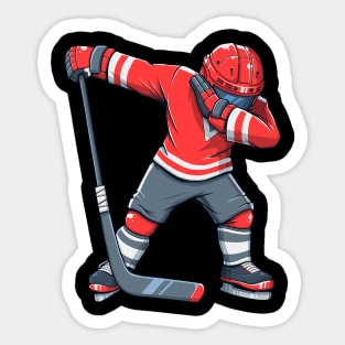 Funny Boy Kid Ice Hockey Dab Apparel, Dabbing Player Youth Sticker